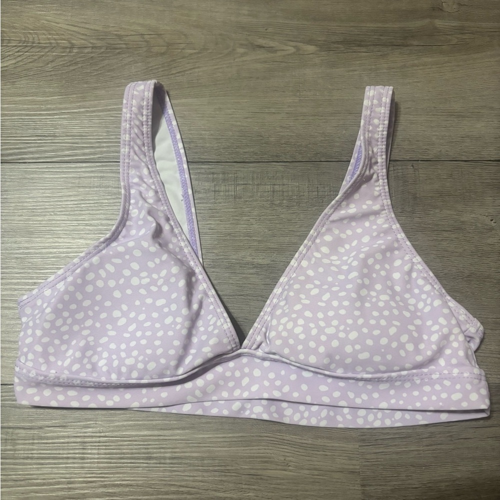 SHEIN Light Purple Dotted Bikini Top
